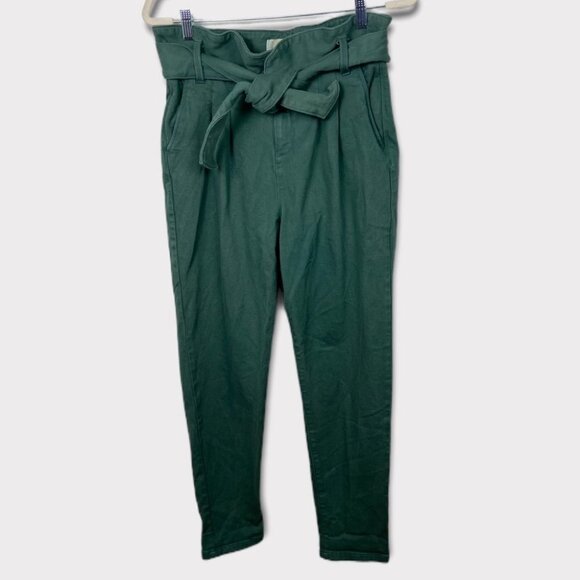 Sezane High Rise Paperbag Waist Pants Size 38 French US Size 6 Jade Green Boho - Picture 4 of 16